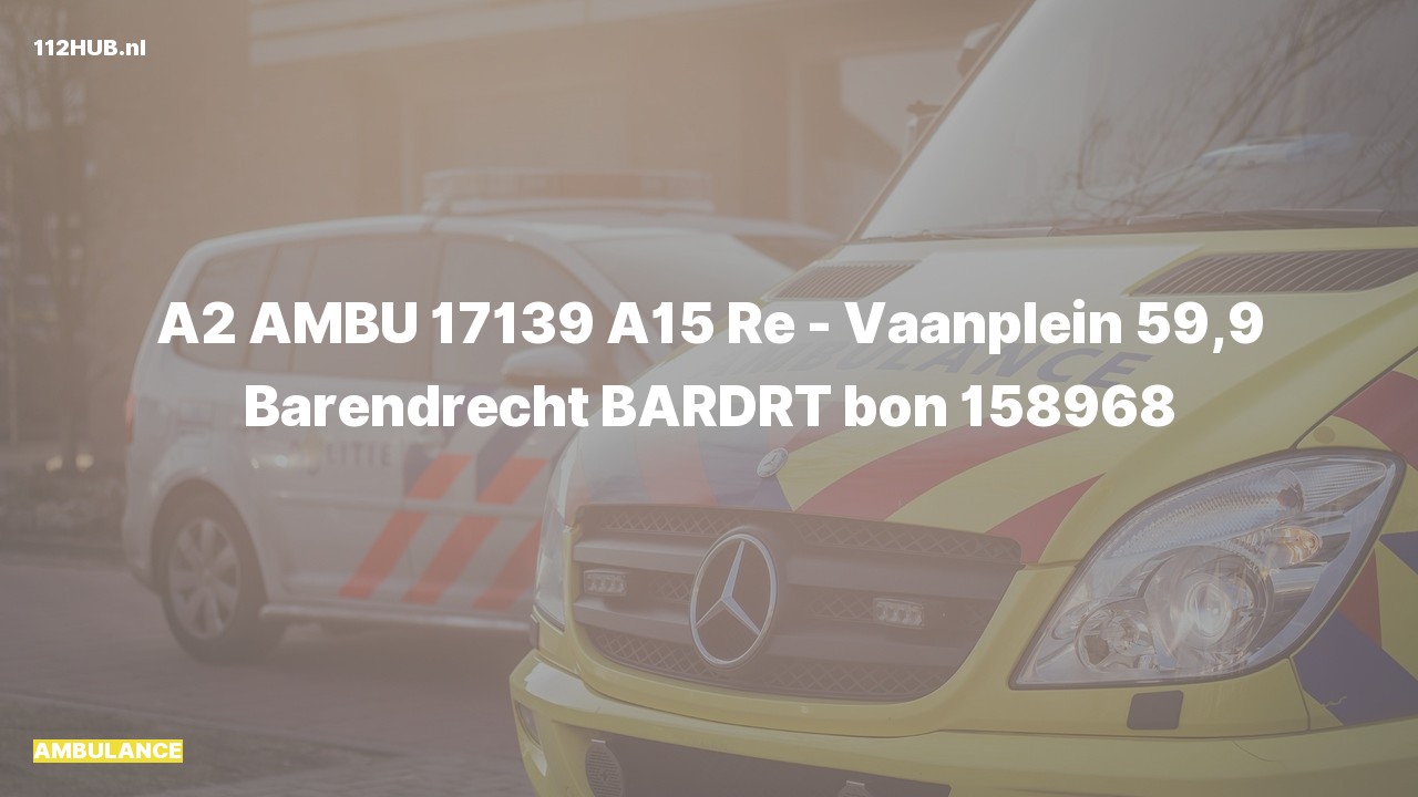 Deelafbeelding voor De ambulance is met gepaste spoed uitgerukt op de A15 bij hectometerpaaltje 59.9