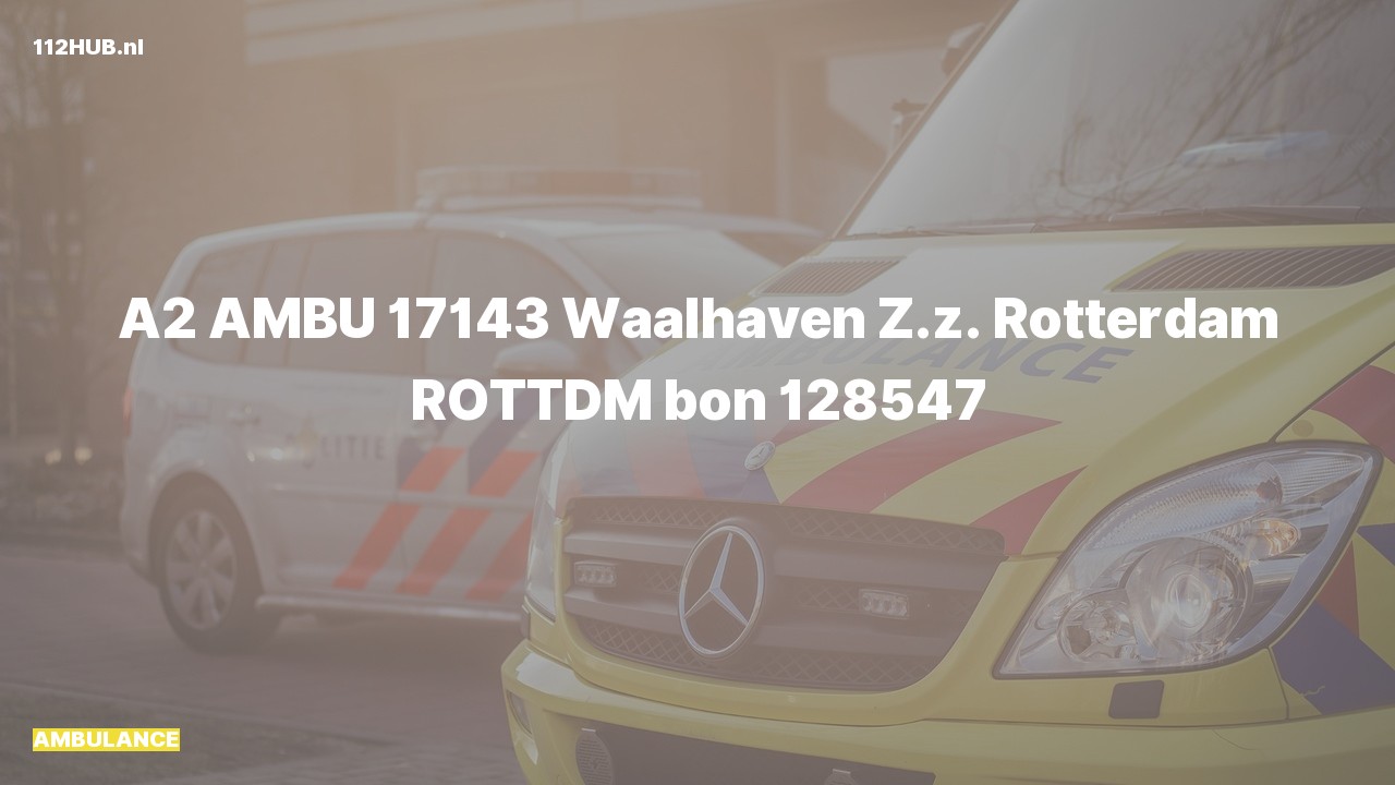 Deelafbeelding voor Ambulance met gepaste spoed naar de Waalhaven Z.z. in Rotterdam.