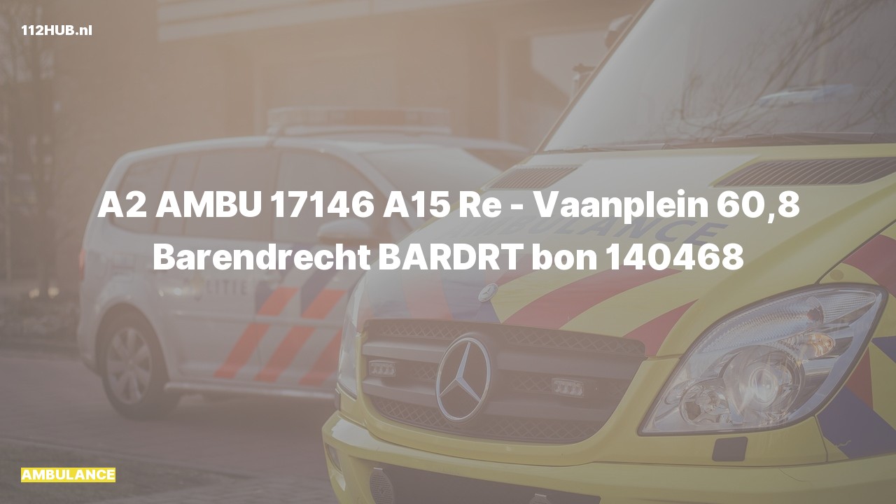 Deelafbeelding voor De ambulance is met gepaste spoed uitgerukt op de A15 bij hectometerpaaltje 60.8