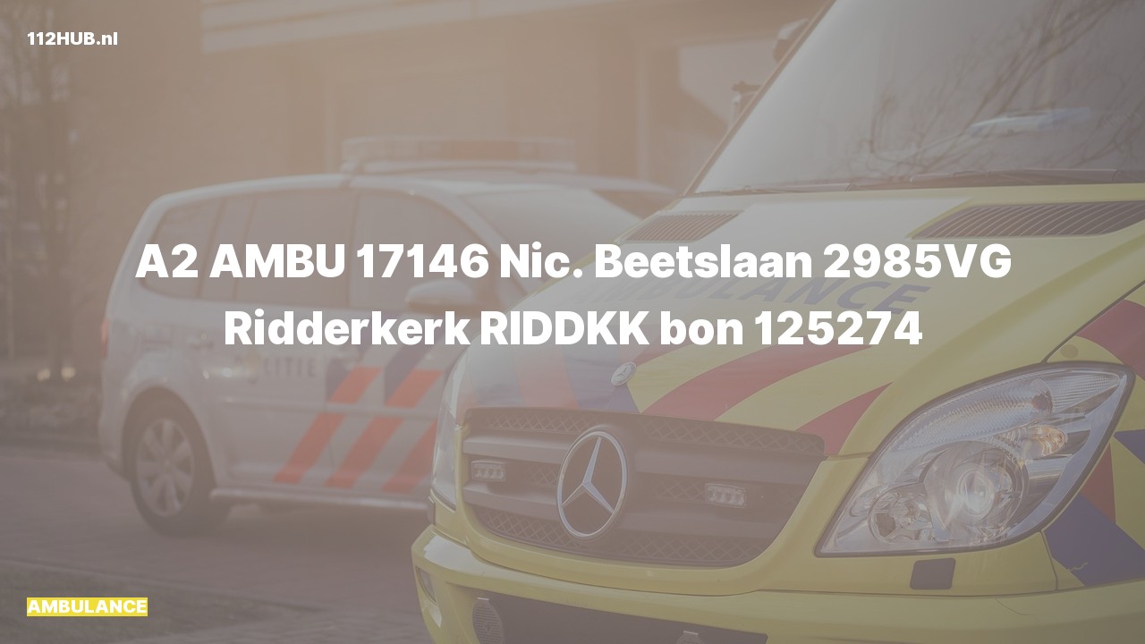 Deelafbeelding voor Ambulance met gepaste spoed naar de Nic. Beetslaan in Ridderkerk.