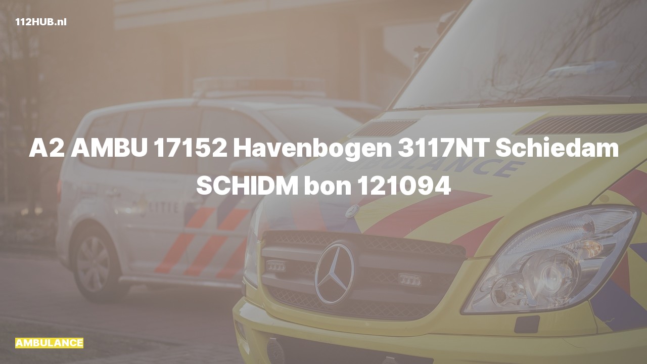 Deelafbeelding voor Ambulance met gepaste spoed naar de Havenbogen in Schiedam.