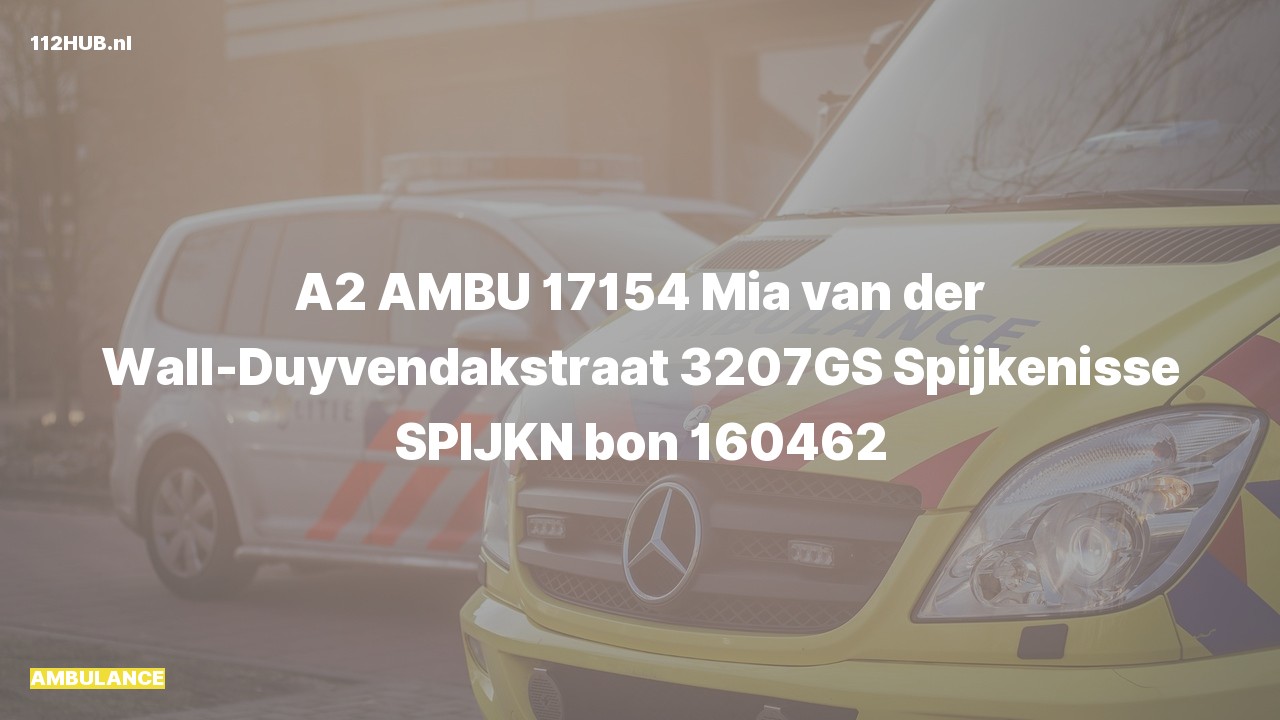 Deelafbeelding voor De ambulance is met gepaste spoed uitgerukt naar de Mia van der Wall-Duyvendakstraat in Spijkenisse