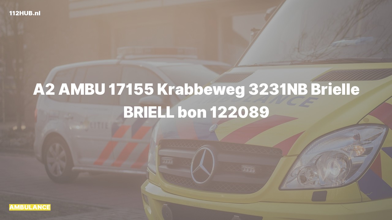 Deelafbeelding voor Ambulance met gepaste spoed naar de Krabbeweg in Brielle.