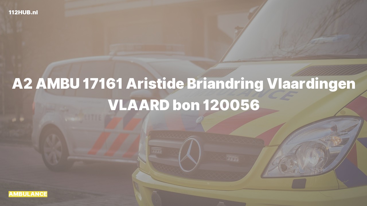 Deelafbeelding voor Ambulance met gepaste spoed naar de Aristide Briandring in Vlaardingen.