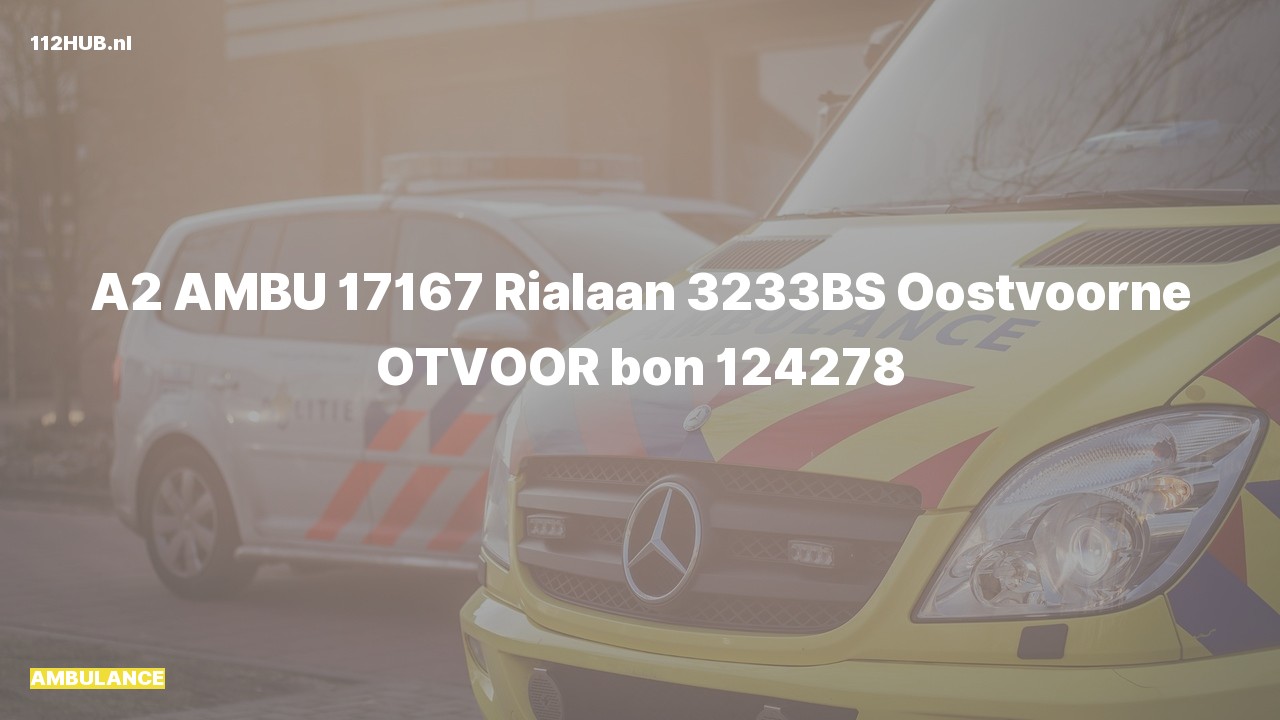Deelafbeelding voor Ambulance met gepaste spoed naar de Rialaan in Oostvoorne.