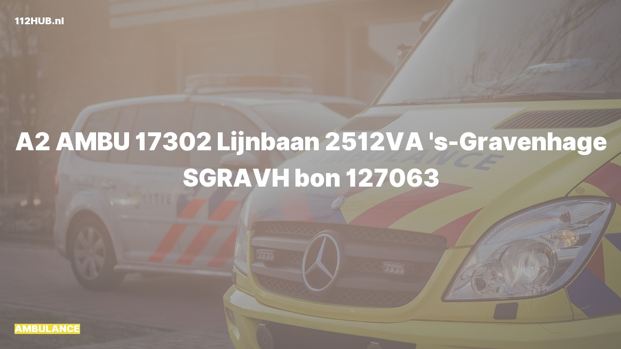 Deelafbeelding voor Ambulance met gepaste spoed naar de Lijnbaan in 's-Gravenhage.
