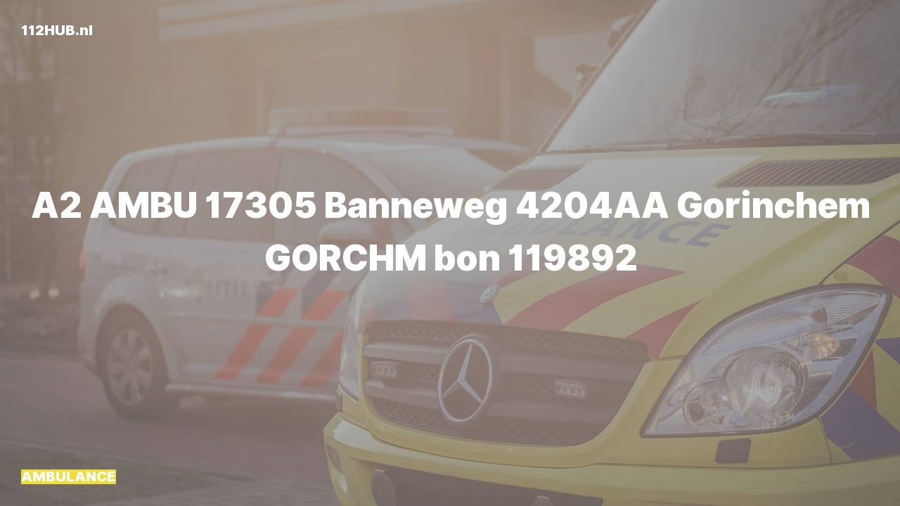 Deelafbeelding voor Ambulance met gepaste spoed naar de Banneweg in Gorinchem.