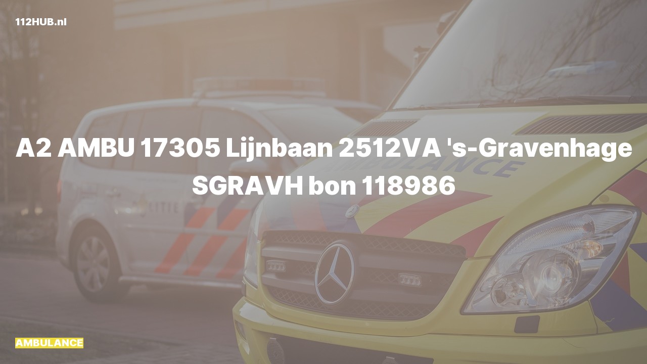 Deelafbeelding voor Ambulance met gepaste spoed naar de Lijnbaan in 's-Gravenhage.