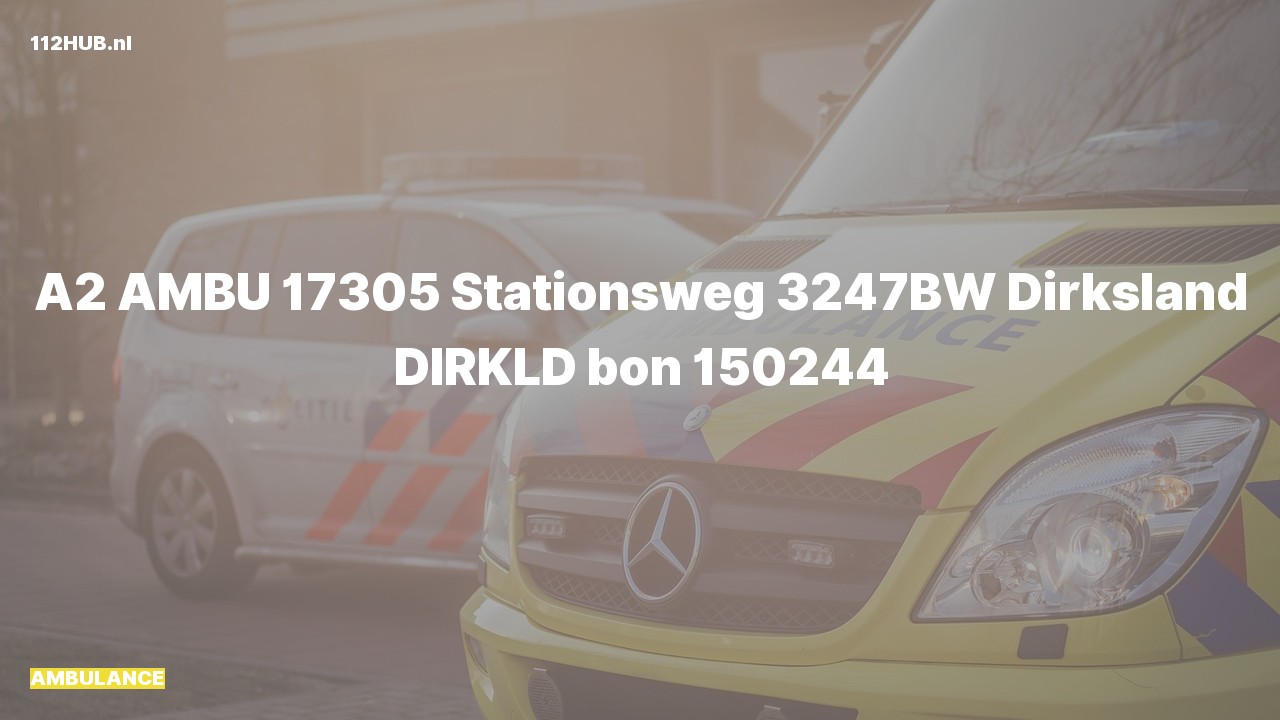 Deelafbeelding voor De ambulance is met gepaste spoed uitgerukt naar de Stationsweg in Dirksland