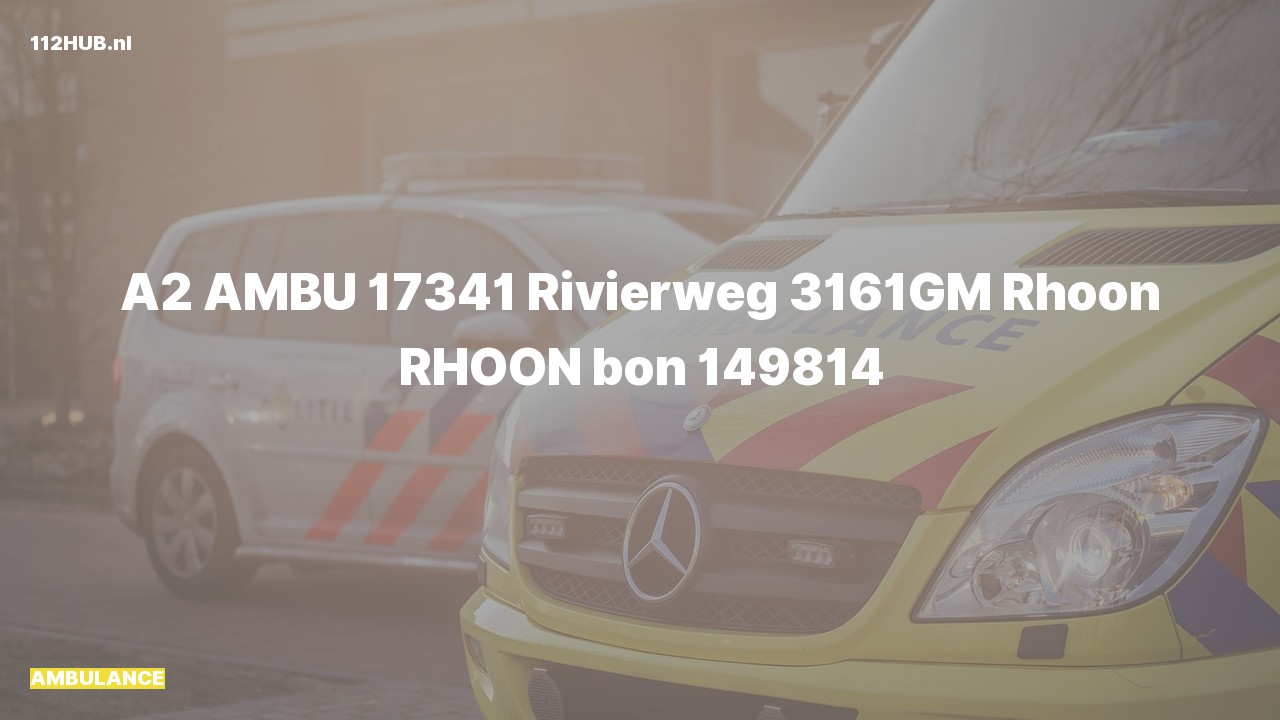 Deelafbeelding voor De ambulance is met gepaste spoed uitgerukt naar de Rivierweg in Rhoon