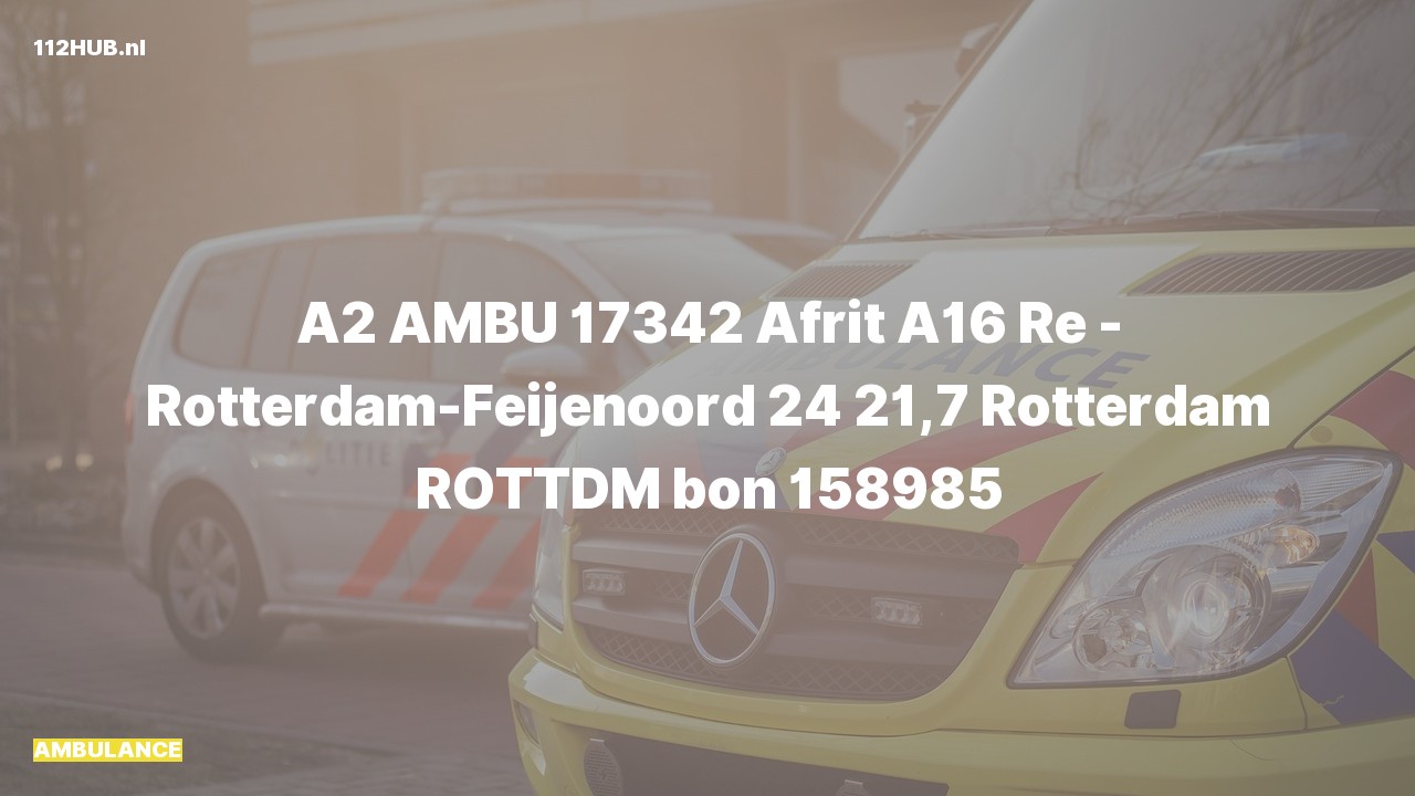 Deelafbeelding voor De ambulance is met gepaste spoed uitgerukt op de A16 bij hectometerpaaltje 21.7