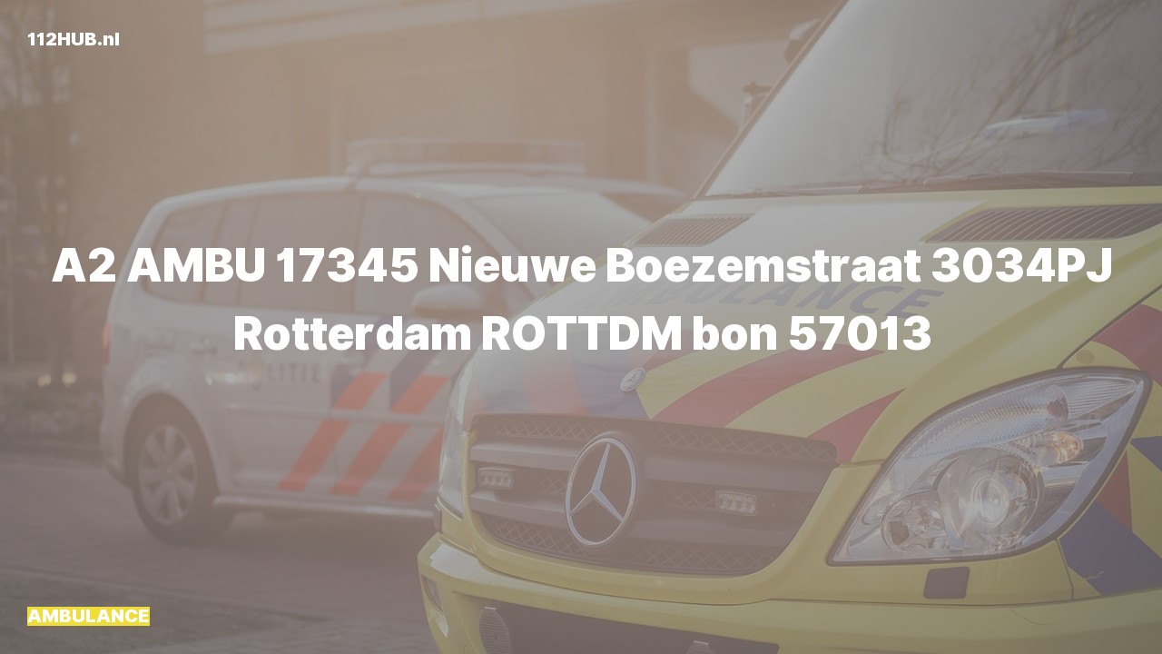 Deelafbeelding voor De ambulance is met gepaste spoed uitgerukt naar de Nieuwe Boezemstraat in Rotterdam