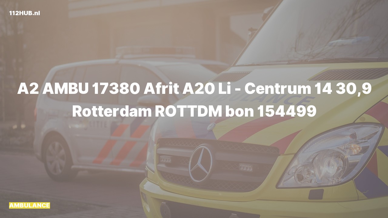 Deelafbeelding voor De ambulance is met gepaste spoed uitgerukt op de A20 bij hectometerpaaltje 30.9