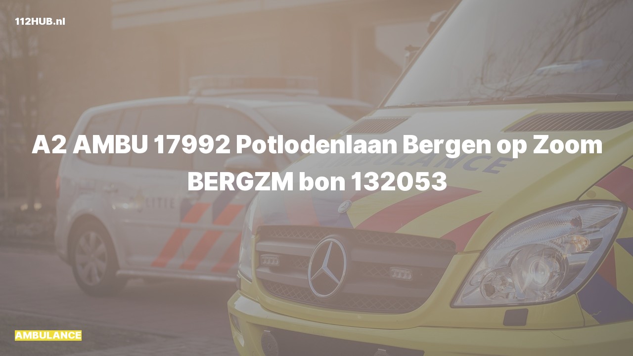 Deelafbeelding voor De ambulance is met gepaste spoed uitgerukt naar de Potlodenlaan in Bergen op Zoom