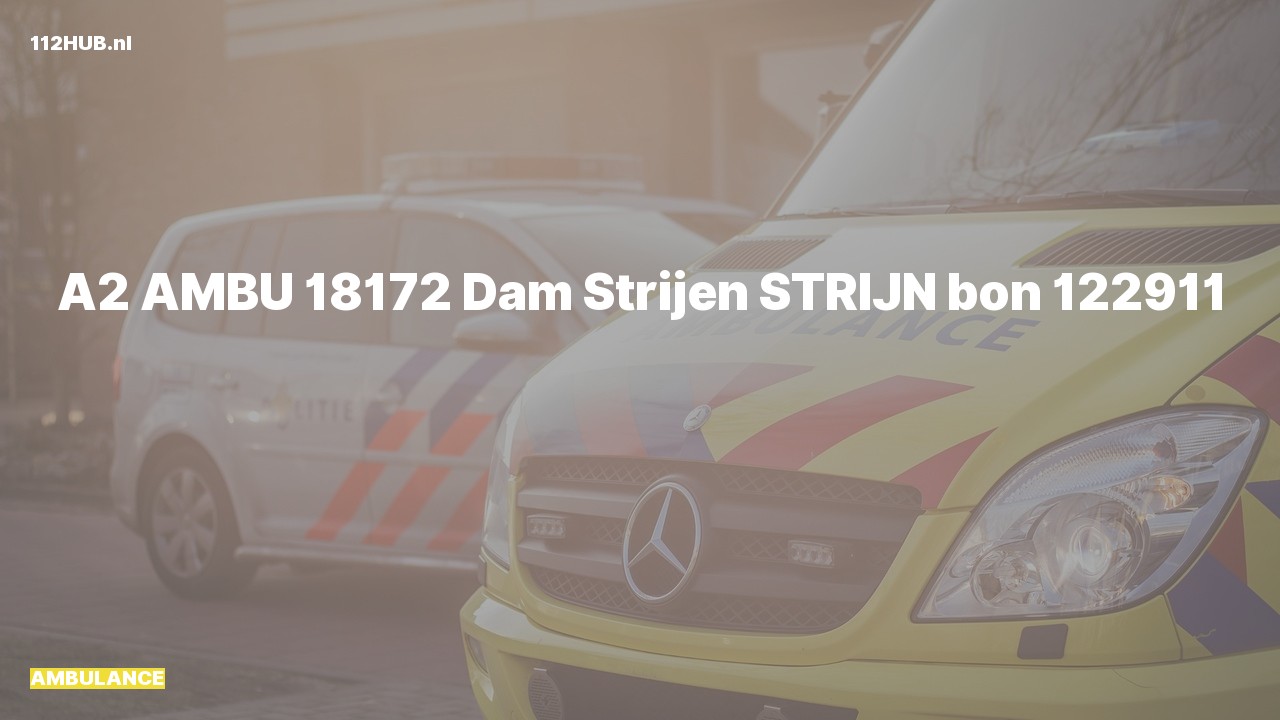 Deelafbeelding voor Ambulance met gepaste spoed naar de Dam in Strijen.