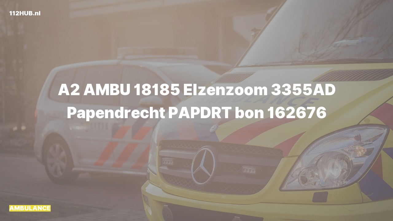 Deelafbeelding voor De ambulance is met gepaste spoed uitgerukt naar de Elzenzoom in Papendrecht