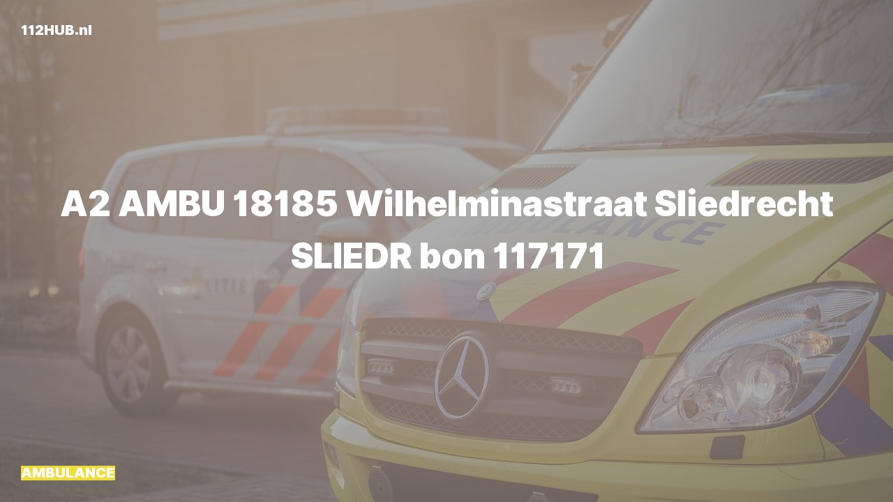Deelafbeelding voor Ambulance met gepaste spoed naar de Wilhelminastraat in Sliedrecht.