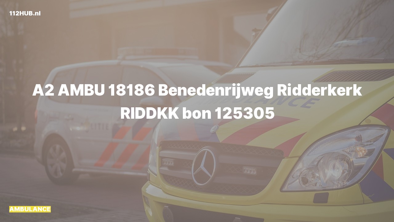 Deelafbeelding voor Ambulance met gepaste spoed naar de Benedenrijweg in Ridderkerk.