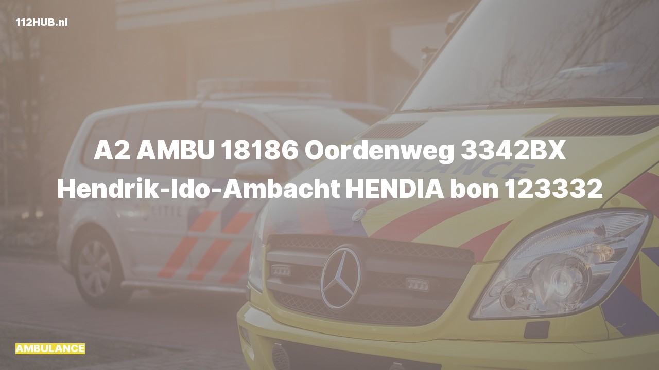 Deelafbeelding voor Ambulance met gepaste spoed naar de Oordenweg in Hendrik-Ido-Ambacht.