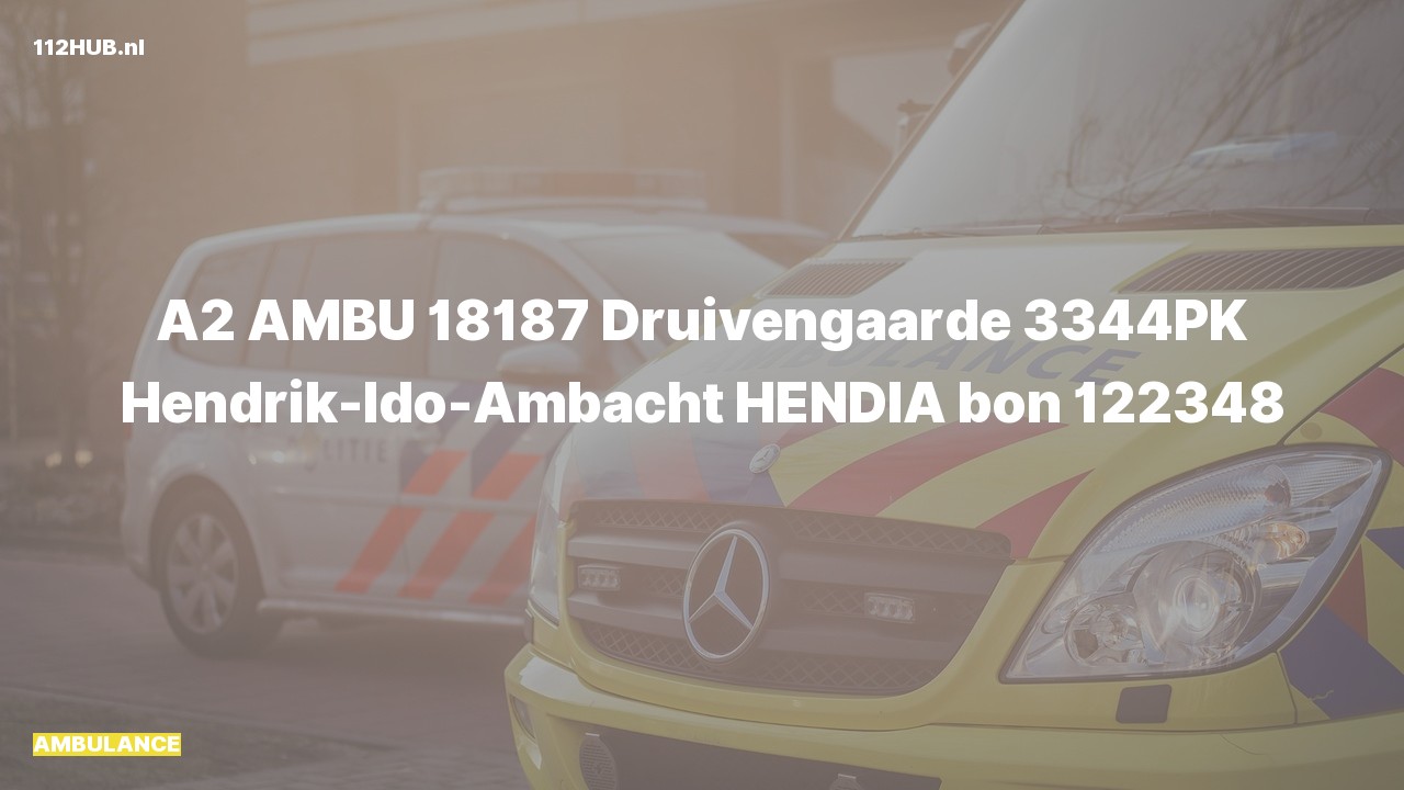 Deelafbeelding voor Ambulance met gepaste spoed naar de Druivengaarde in Hendrik-Ido-Ambacht.