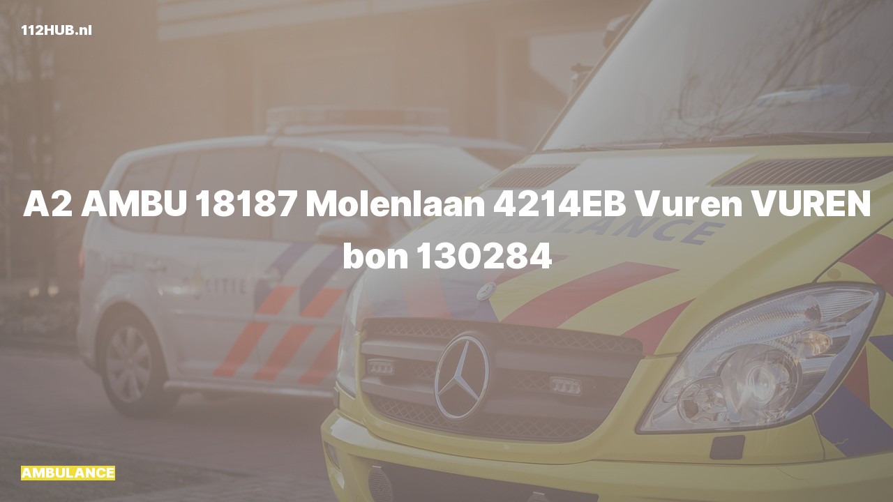 Deelafbeelding voor Ambulance met gepaste spoed naar de Molenlaan in Vuren.