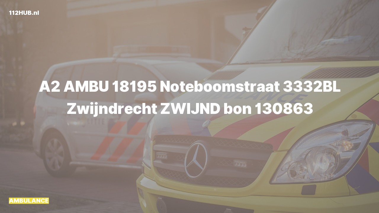Deelafbeelding voor Ambulance met gepaste spoed naar de Noteboomstraat in Zwijndrecht.