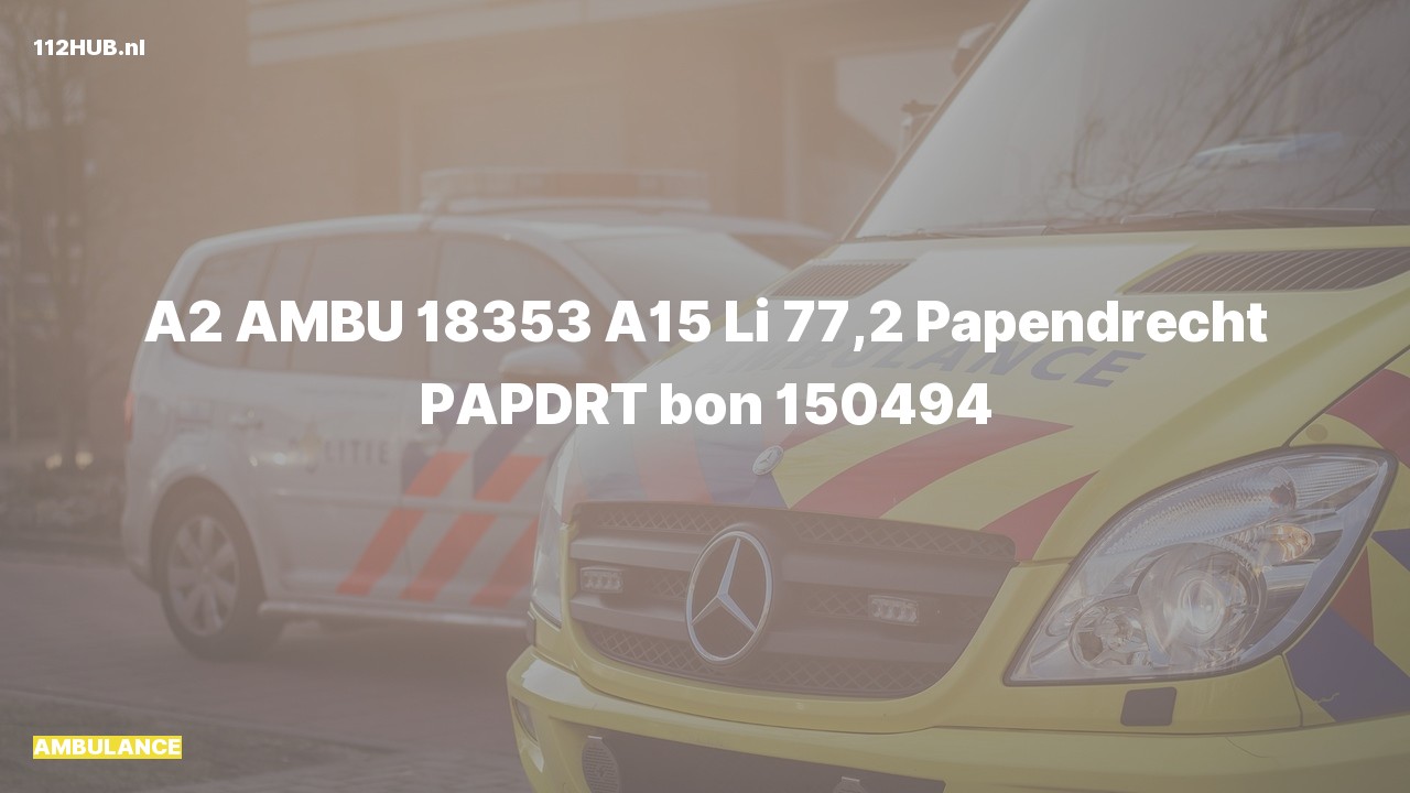 Deelafbeelding voor De ambulance is met gepaste spoed uitgerukt op de A15 bij hectometerpaaltje 77.2