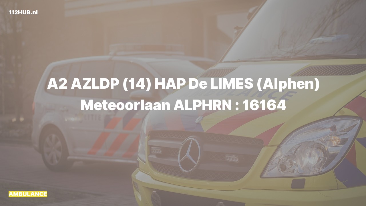 Deelafbeelding voor Ambulance met gepaste spoed naar de Meteoorlaan in Alphen aan den Rijn.