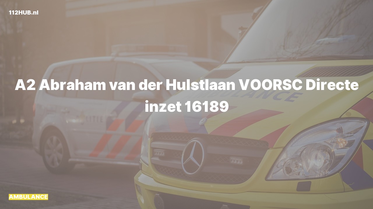 Deelafbeelding voor Ambulance met gepaste spoed naar de Abraham van der Hulstlaan in Voorschoten.