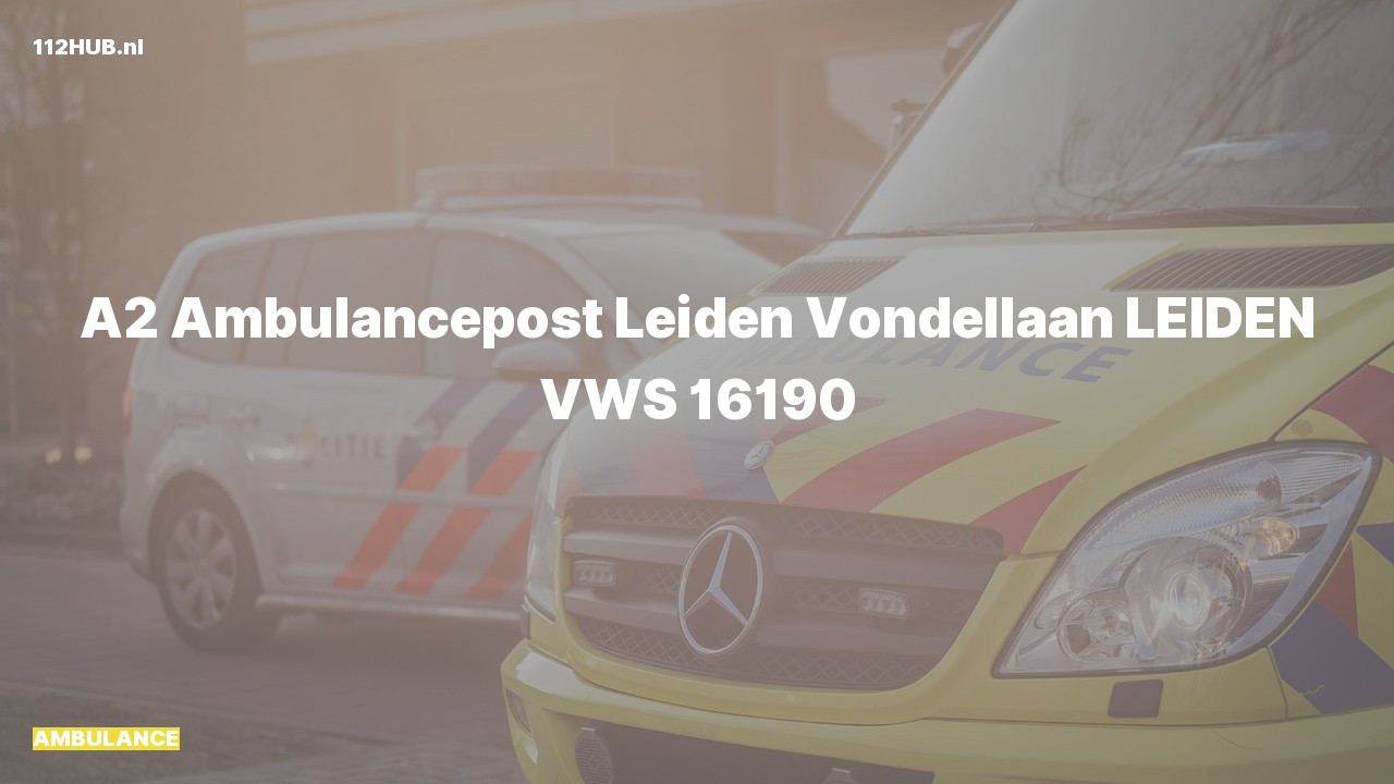 Deelafbeelding voor Ambulance met gepaste spoed naar de Vondellaan in Leiden.
