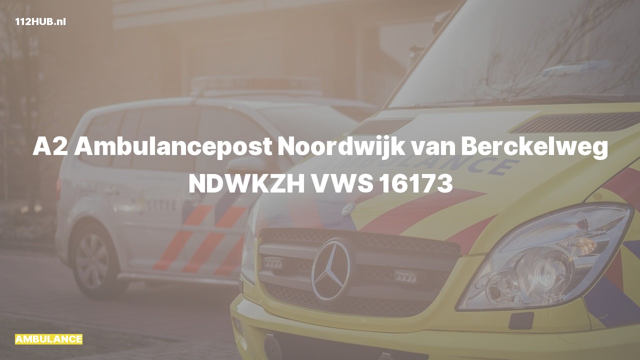 Deelafbeelding voor Ambulance met gepaste spoed naar de van Berckelweg in Noordwijk.