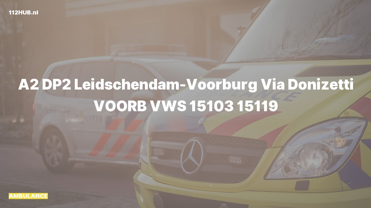 Deelafbeelding voor Ambulance met gepaste spoed naar de Via Donizetti in Voorburg.