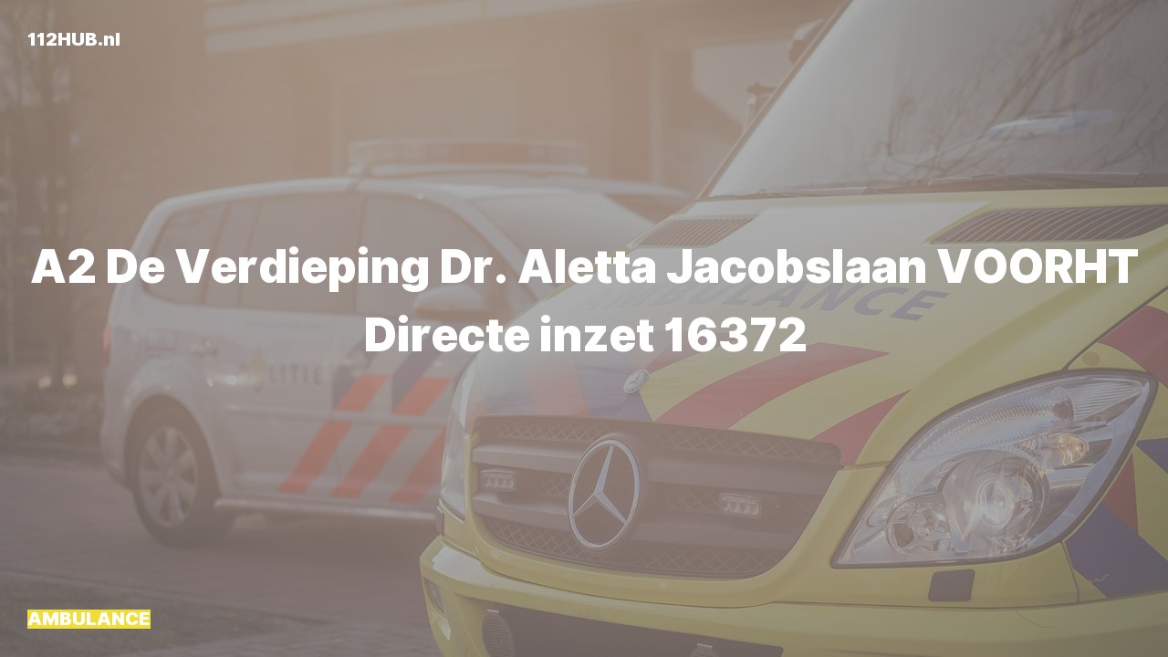 Deelafbeelding voor Ambulance met gepaste spoed naar de Dr. Aletta Jacobslaan in Voorhout.