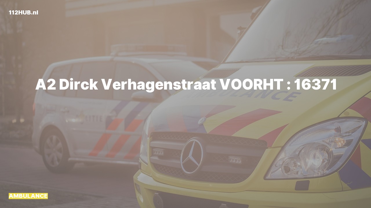 Deelafbeelding voor Ambulance met gepaste spoed naar de Dirck Verhagenstraat in Voorhout.