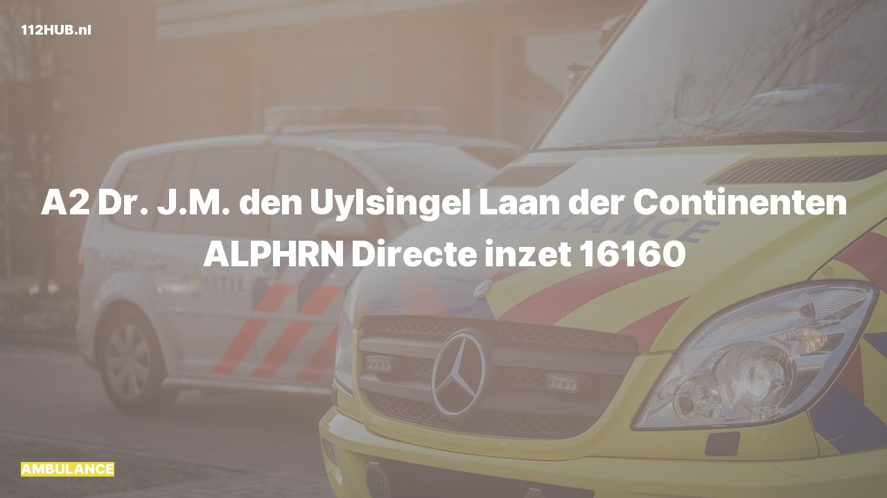 Deelafbeelding voor Ambulance met gepaste spoed naar de Dr. J.M. den Uylsingel in Alphen aan den Rijn.
