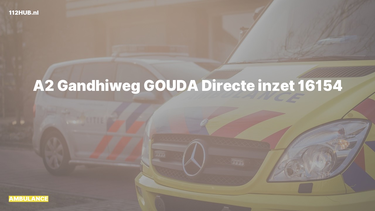 Deelafbeelding voor Ambulance met gepaste spoed naar de Gandhiweg in Gouda.