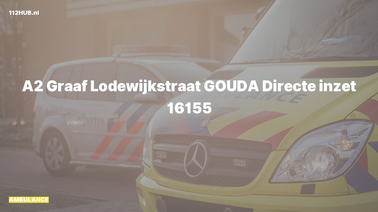 Deelafbeelding voor Ambulance met gepaste spoed naar de Graaf Lodewijkstraat in Gouda.