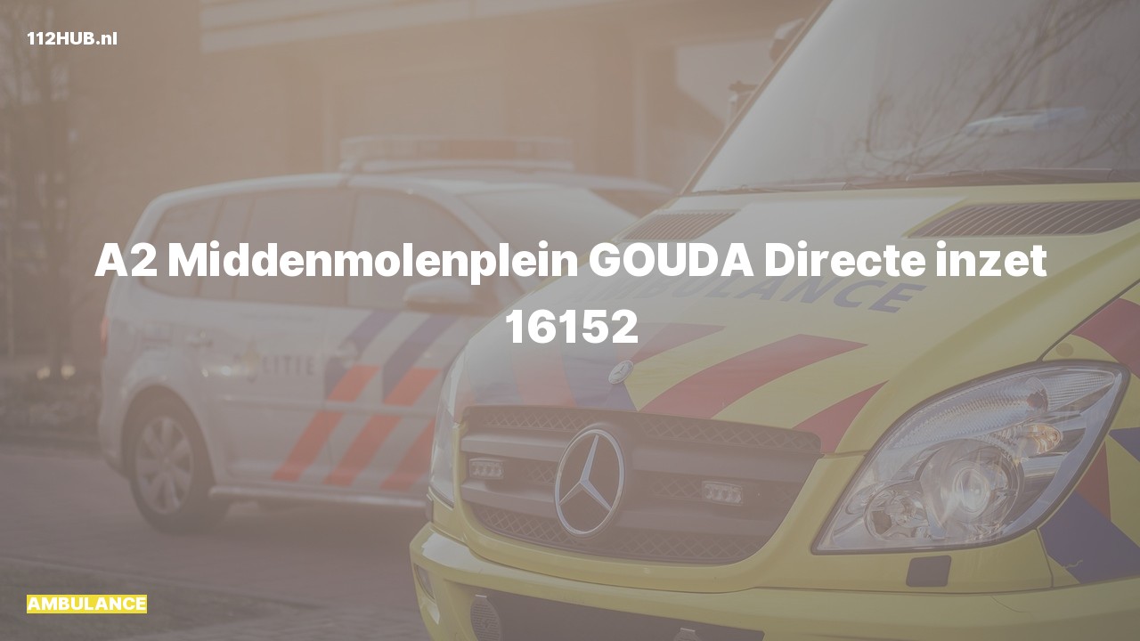 Deelafbeelding voor Ambulance met gepaste spoed naar de Middenmolenplein in Gouda.