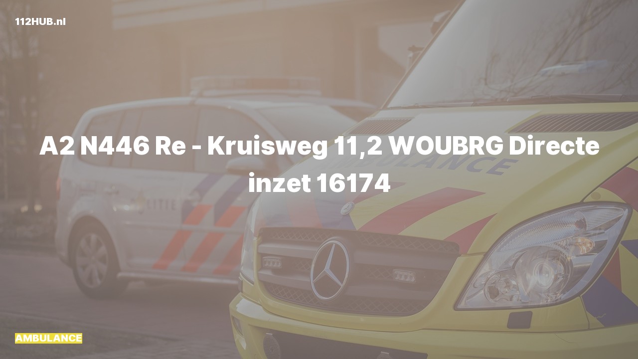 Deelafbeelding voor Ambulance met gepaste spoed op de N446 bij hectometerpaaltje 11.2.