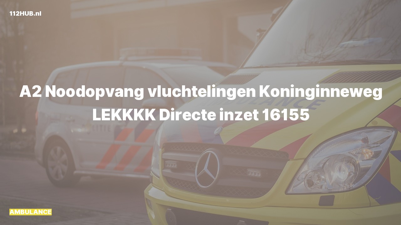 Deelafbeelding voor Ambulance met gepaste spoed naar de Koninginneweg in Lekkerkerk.