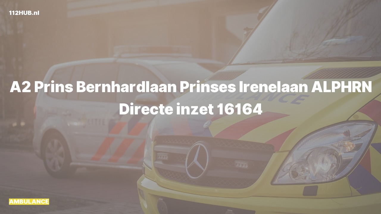Deelafbeelding voor Ambulance met gepaste spoed naar de Prins Bernhardlaan in Alphen aan den Rijn.