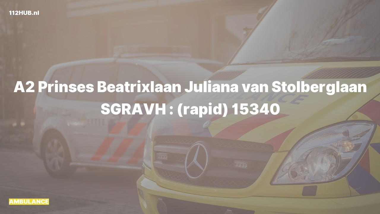 Deelafbeelding voor De ambulance is met gepaste spoed uitgerukt naar de Juliana van Stolberglaan in 's-Gravenhage