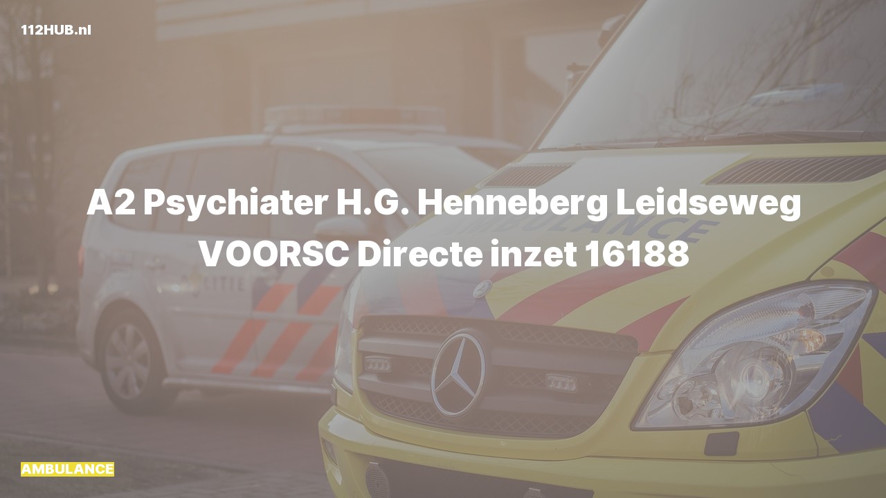 Deelafbeelding voor Ambulance met gepaste spoed naar de Leidseweg in Voorschoten.