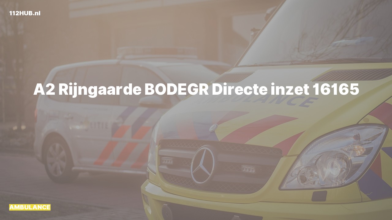 Deelafbeelding voor Ambulance met gepaste spoed naar de Rijngaarde in Bodegraven.