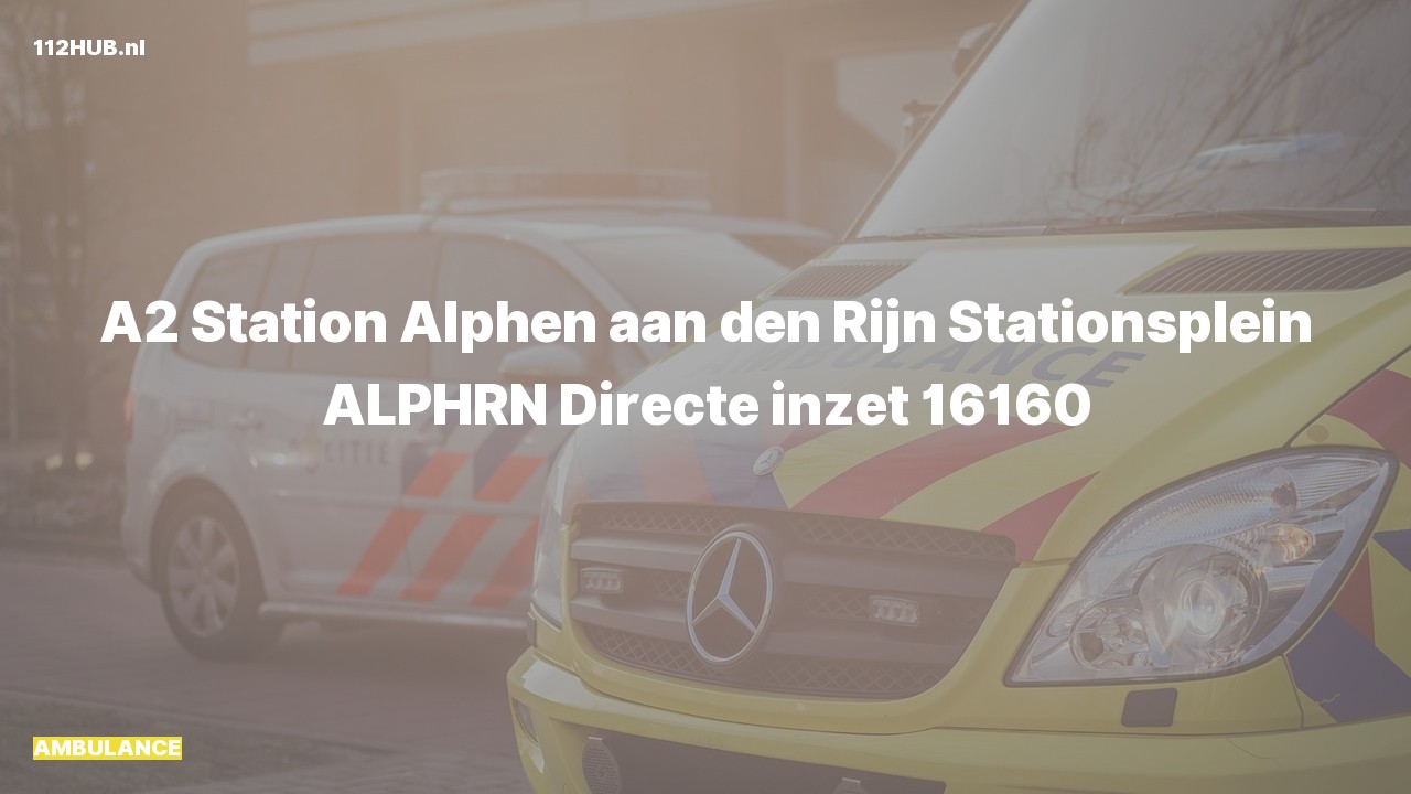 Deelafbeelding voor De ambulance is met gepaste spoed uitgerukt naar de Stationsplein in Alphen aan den Rijn