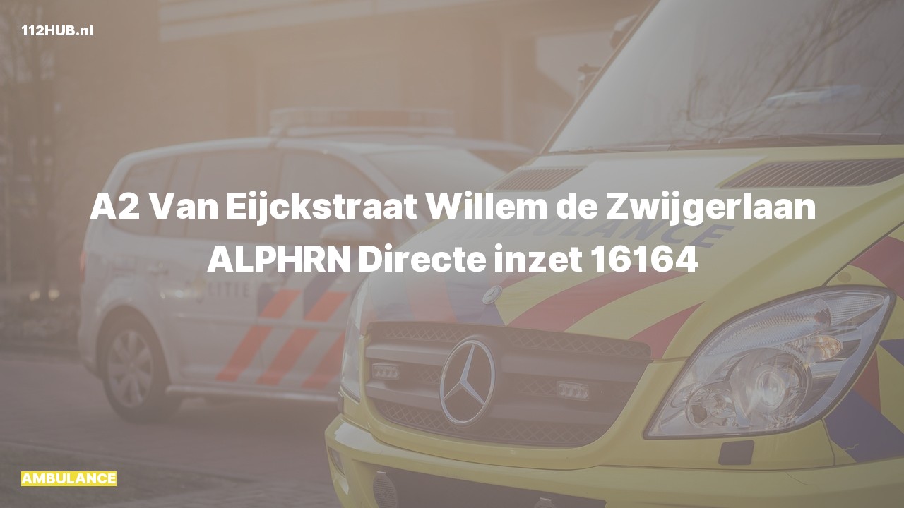 Deelafbeelding voor Ambulance met gepaste spoed naar de Willem de Zwijgerlaan in Alphen aan den Rijn.