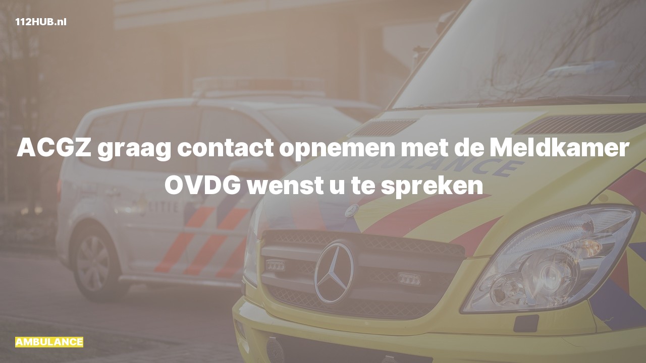 Deelafbeelding voor De ambulance is uitgerukt om contact op te nemen