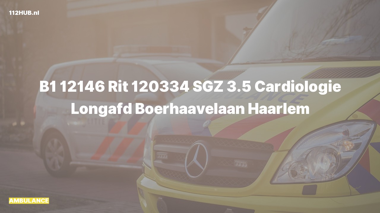 Deelafbeelding voor Ambulance met gepaste spoed naar de Boerhaavelaan in Haarlem.