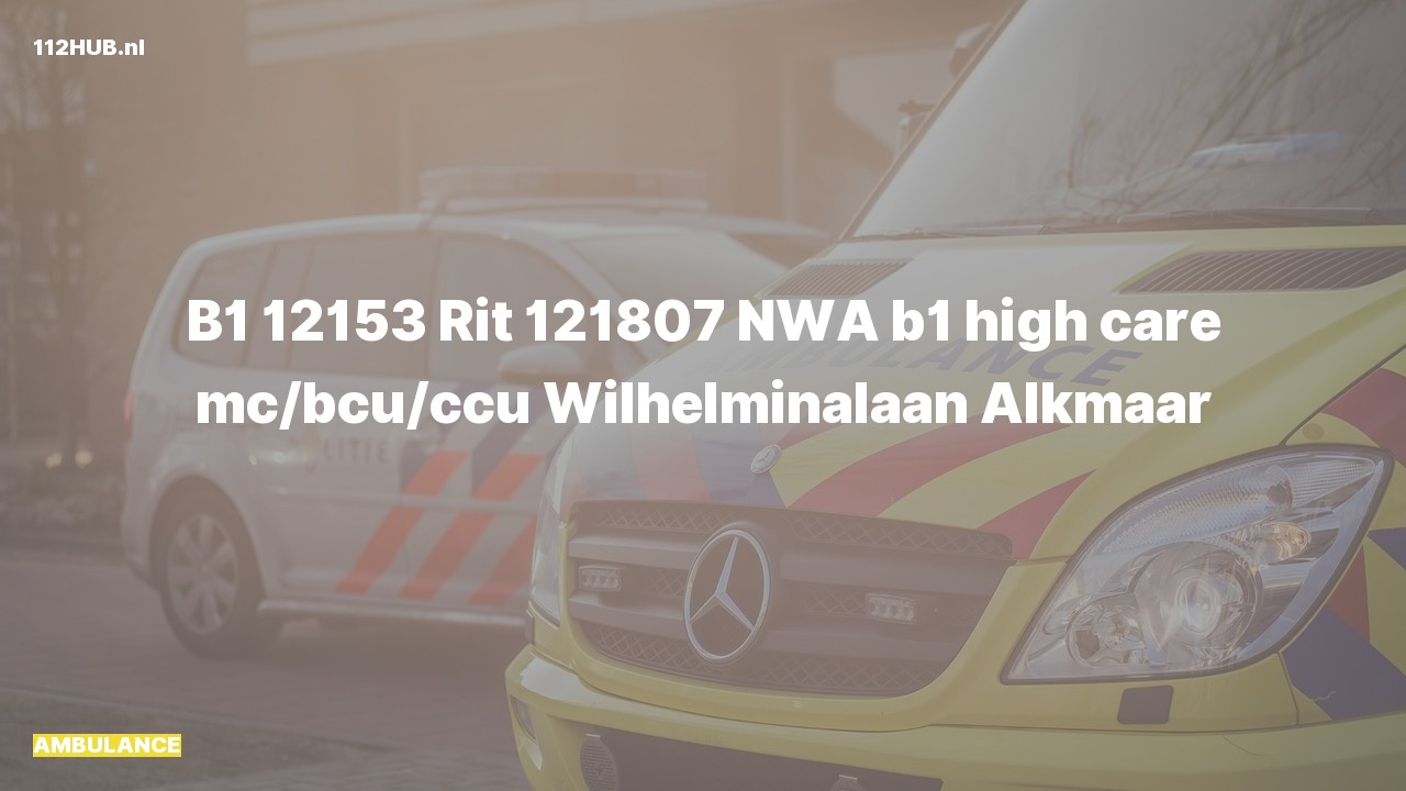 Deelafbeelding voor Ambulance met gepaste spoed naar de Wilhelminalaan in Alkmaar.