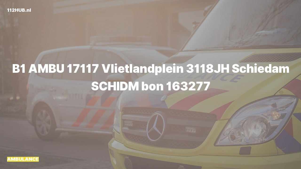Deelafbeelding voor De ambulance is met gepaste spoed uitgerukt naar de Vlietlandplein in Schiedam